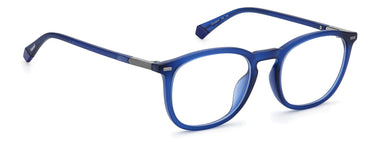 Premium Men Polaroid Eyeglasses: PLD D431 - Matte Blue Blue(2) - SpecSMART Eye Clinic (Diagonal View)
